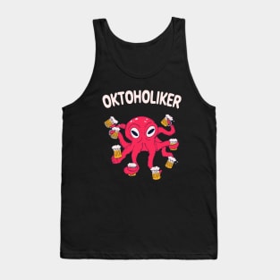 Oktoholiker Bier Oktopus Saufen Lustiges Party Tank Top